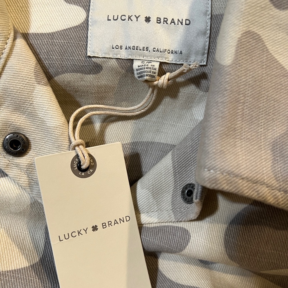 Lucky Brand Gray and Tan Patterned Jacket